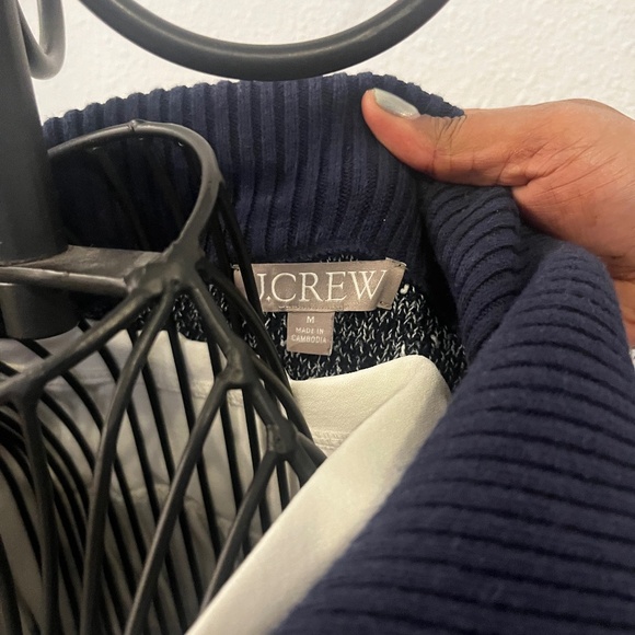 J Crew Marled Sailor Collar Blue Cardigan Medium - Picture 6 of 9
